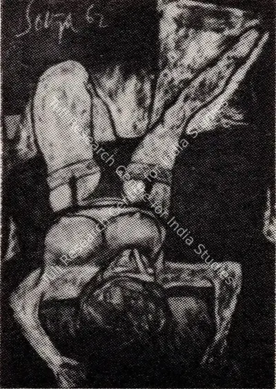 F.N. Souza (Artist), Nude, 1962, Drawing