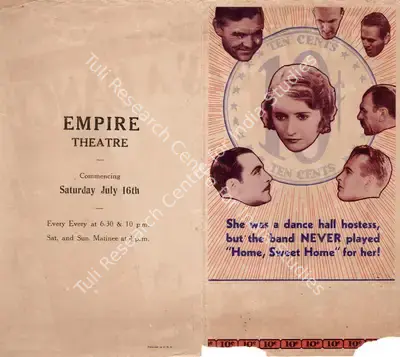 Lionel Barrymore (Director), Ten Cents a Dance, 1931, Handbill