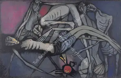 Prokash Karmakar (Artist), Assassinated, 1968, Painting