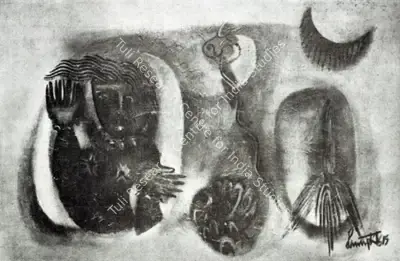 Jayapal Panicker (Artist), Black Cresent, Painting