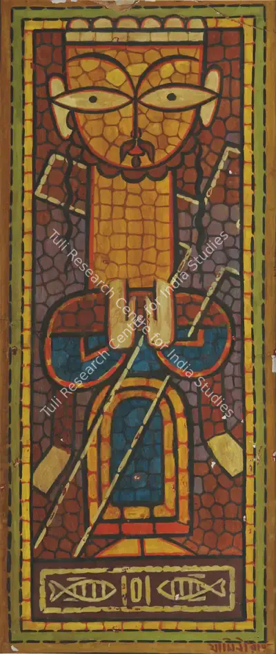 Jamini Roy (Artist), Christ Carrying The Cross, 1951, Painting