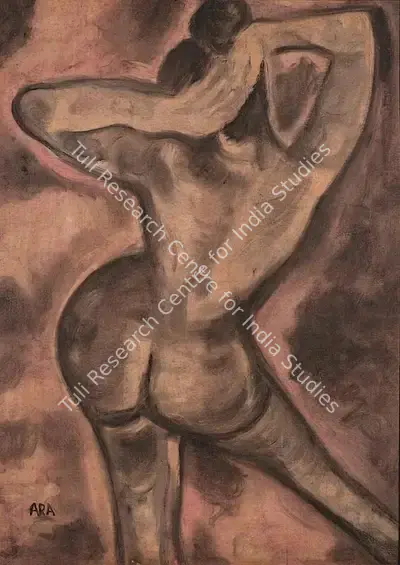 K.H. Ara (Artist), Nude Study, 1967, Painting