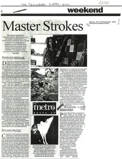 Sensuous Serenade (Writer), Master Strokes, 2004, Newspaper clipping