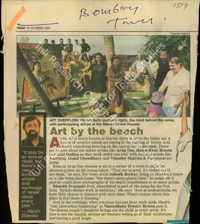 Prashant Nakwe (Reporter), Art by the Beach, 2003, Newspaper Clipping