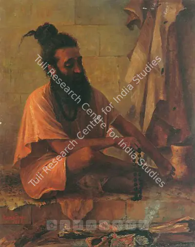 Raja Ravi Varma (Artist), Swami Vishwamitra In Meditation, 1897, Painting