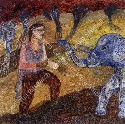 Jayashree Chakravarty (Artist), Under The Red Sky, 1987, Painting