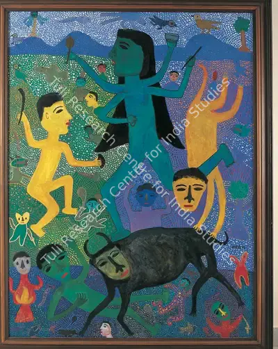 Madhavi Parekh (Artist), Blue Goddess, 1992, Painting