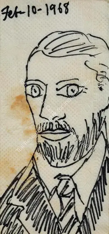 F.N. Souza (Artist), Untitled (Self-Portrait), 1968, Drawing