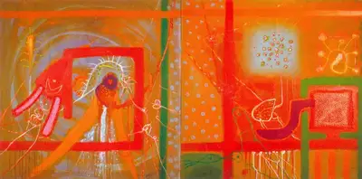 Manu Parekh (Artist), Graffity Of Spirituality, 2003, Painting