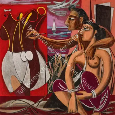 Keyt, George (Artist). Untitled (Artist and Muse), 1961 | Painting, Ch.NeY/21.09.22, 2022 · Christie's
