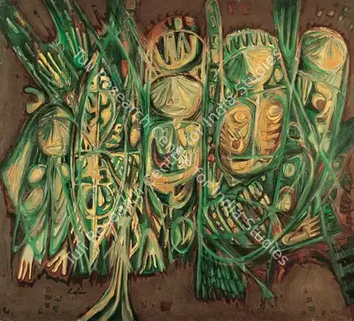 Rabin Mondal (Artist), Coronation II: The Exiles & their Kingdom, 1978, Painting
