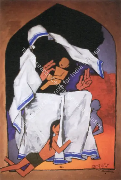 Husain, M. F. (Artist). Mother. Oil on canvas, 1980 | Maqbool Fida Husain, 2008 | Painting | FineArts | 00495188