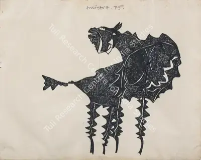 Amitava Das (Artist), Animal, 1975, Drawing