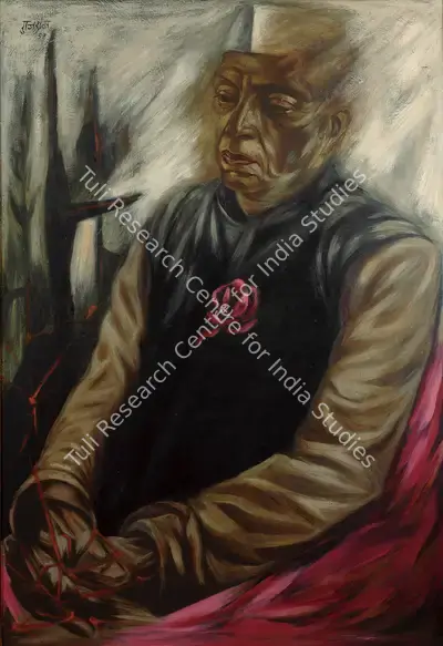Satish Gujral (Artist), Portrait Of Jawaharlal Nehru, 1957, Painting