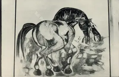 B. Vithal (Artist), Horses, 1976, Painting