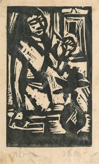 B.B. Mukherjee (Artist), Untitled, 1948, Graphic Art