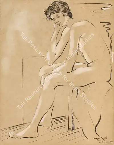 Jehangir Sabavala (Artist), Garcon Assis, 1950, Painting