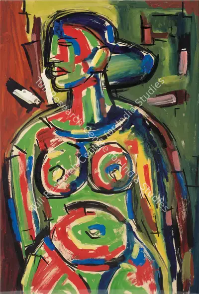 F.N. Souza (Artist), Nude, 1947, Painting