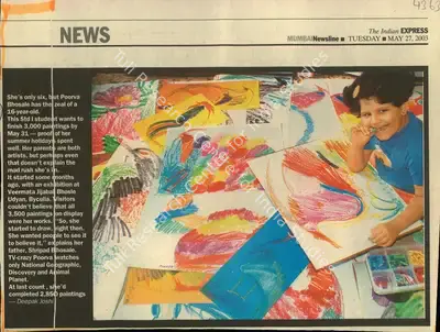 Deepak Joshi (Reporter), She is only Six, 2003, Newspaper Clipping