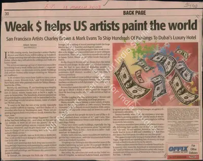 Adam Tanner (Reporter), Week $Helps US Artists Paint The World, 2008, Newspaper Clipping