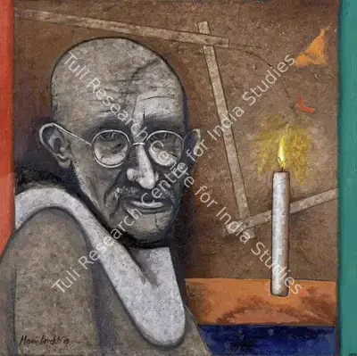 Manu Parekh (Artist), Portrait of Gandhi I, 2005, Painting