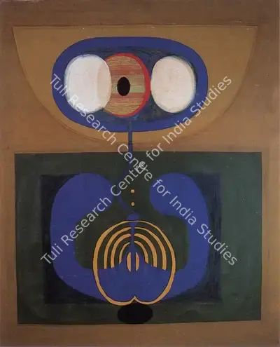 Prabhakar Barwe (Artist), Questioning Plant, 1969, Painting