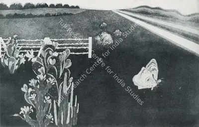 D.L.N. Reddy (Artist), Lonely Butterfly, 1973, Graphic Art