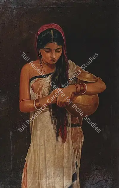 Hemendranath Mazumdar (Artist), Woman With Pitcher, 1939, Painting