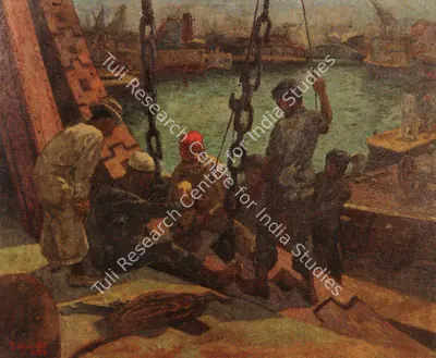 Isha Mahammad (Artist), At the Dock, 1958, Painting