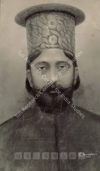 M.V. Dhurandhar (Artist), Portrait Of A Parsee Priest, 1940, Drawing