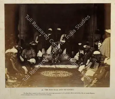 Eugene Clutterbuck Impey (Photographer), The Rao Raja and his Court, 1861, Antiquarian Photograph