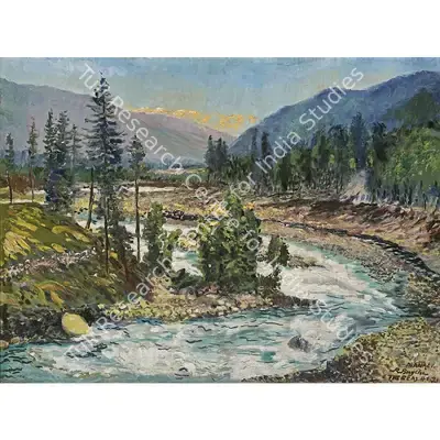 Radha Bagchi (Artist), Manali, The Beas, Painting