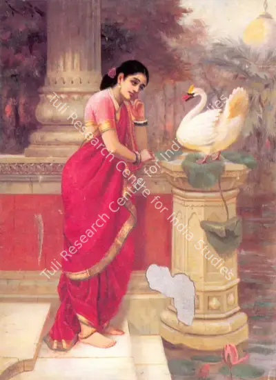 Raja Ravi Varma (Artist), Damayanti and the Swan, Painting