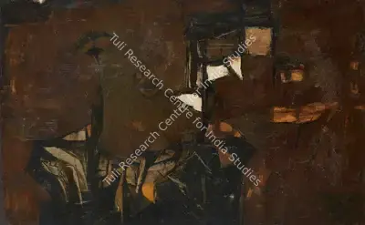 Ramkumar (Artist), Black Forms, 1961, Painting
