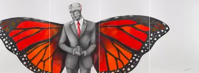 P.N. Chaturvedi (Artist), We Who Live by Myth, 2014, Painting