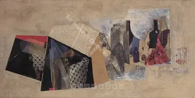 Dashrath Patel (Artist), Still-Life, Collage, 1958, Painting
