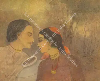 Ustad Allah Bukhsh (Artist), Untitled Couple, 1963, Drawing