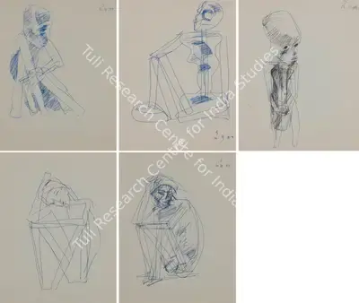 Somnath Hore (Artist), Untitled, 1989, Drawing