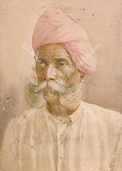 S.L. Haldankar (Artist), Portrait of an Elderly Man, 1911, Painting