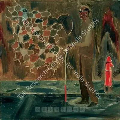 Atul Dodiya (Artist), Walking Man, 1985, Painting