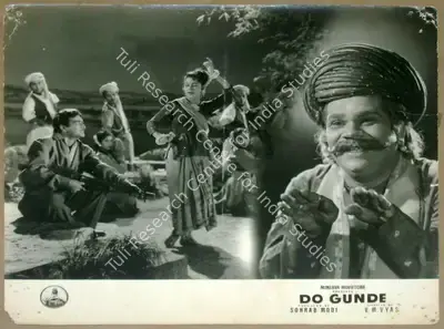 Sohrab Modi (Producer), Do Gunde, 1959, Lobby Card