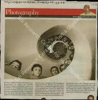 Bose Krishnamachari (Artist), Photography, 2008, Newspaper Clipping