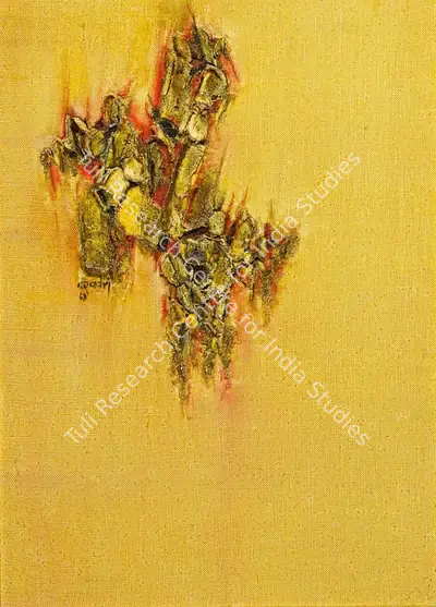 Sohan Qadri (Artist), Untitled (Orange Murmur), 1968, Painting