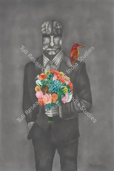 P.N. Chaturvedi (Artist), The Good Wisher, 2016, Painting