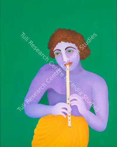 Manjit Bawa (Artist), Untitled (Krishna with Flute), 1997, Painting