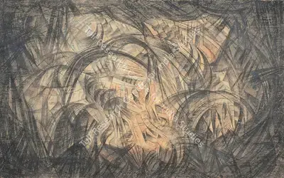 Devayani Krishna (Artist), Effect of the Moon on the Mind & the Brain, 1961, Drawing