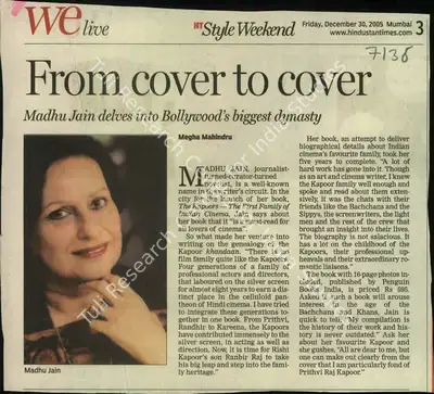 Megha Mahindru (Reporter), From Cover to Cover, 2005, Newspaper Clipping