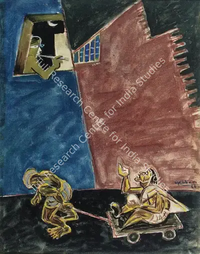 K.K. Hebbar (Artist), Paisa, 1960, Painting