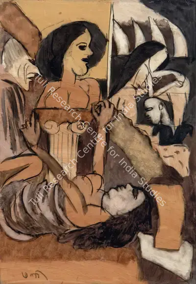 K.G. Subramanyan (Artist), Untitled, 1955, Painting
