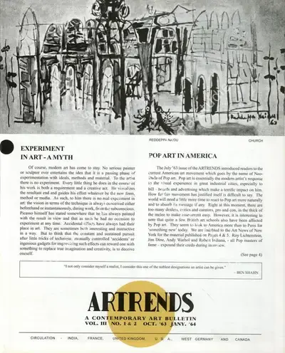 Janakiram, P.V. (Editor). Artrends - A Contemporary Art Bulletin. 3(1 & 2). Madras: Progressive Painters, October 1963 - January 1964 | Bulletin | FineArts | 00842089